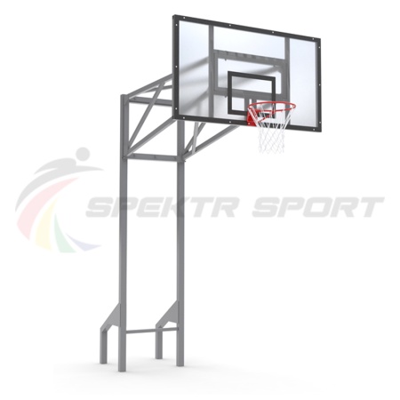 Купить Стойка баскетбольная уличная усиленная со щитом из оргстекла, кольцом и сеткой SP D 413 в Аргуне 