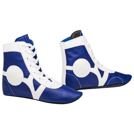 Купить Обувь для самбо SM-0102, кожа, синий Rusco в Аргуне 