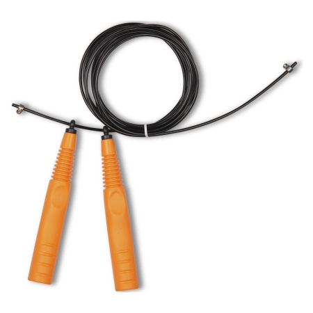Купить Скакалка высокооборотная Кроссфит стальной шнур в оплетке 2.9 м чёрно-оранжевая в Аргуне 